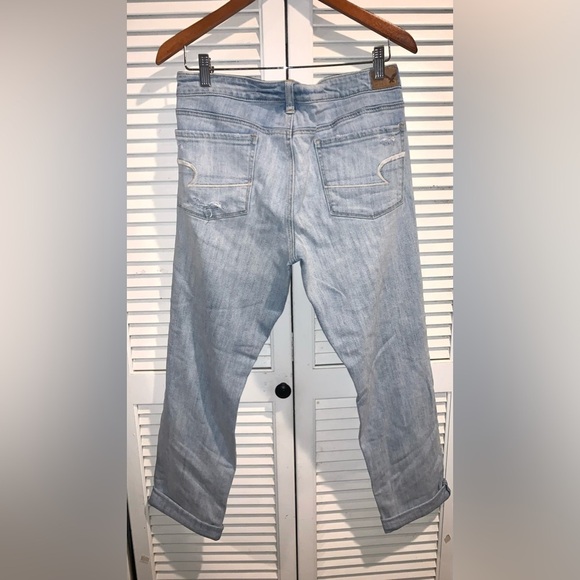 American Eagle light was distressed stretch Skinny Jeans women’s size 14 - Picture 5 of 7